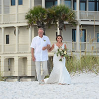 Bride escorted by Father